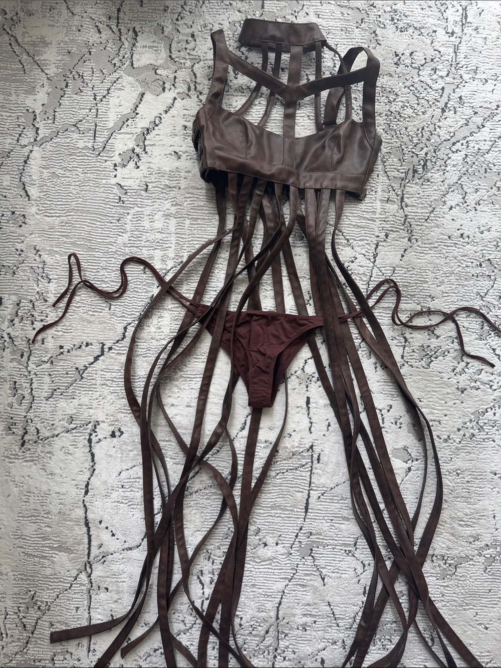 Women’s Brown Fringe dress from Dollskill